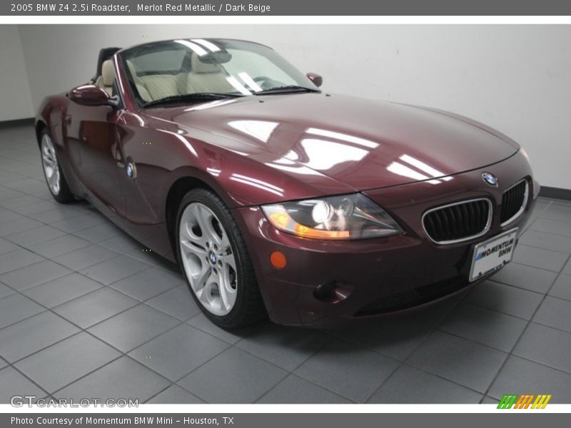 Merlot Red Metallic / Dark Beige 2005 BMW Z4 2.5i Roadster