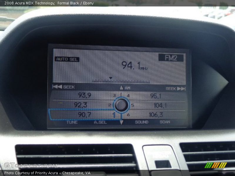 Formal Black / Ebony 2008 Acura MDX Technology