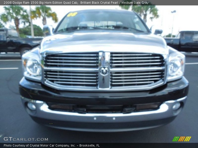 Brilliant Black Crystal Pearl / Medium Slate Gray 2008 Dodge Ram 1500 Big Horn Edition Quad Cab