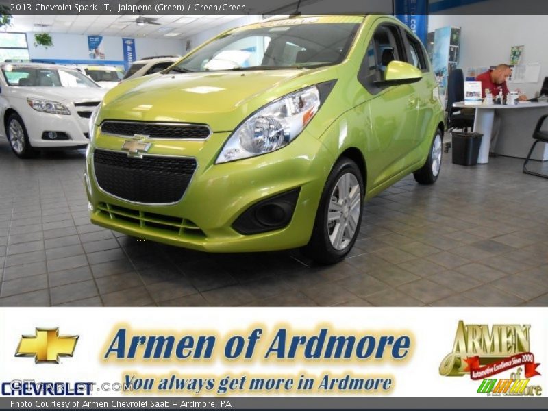 Jalapeno (Green) / Green/Green 2013 Chevrolet Spark LT
