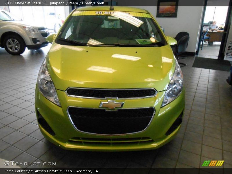 Jalapeno (Green) / Green/Green 2013 Chevrolet Spark LT