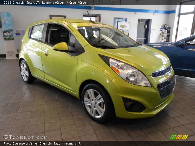 Jalapeno (Green) / Green/Green 2013 Chevrolet Spark LT