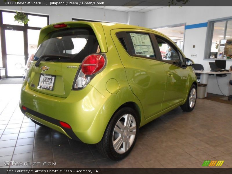 Jalapeno (Green) / Green/Green 2013 Chevrolet Spark LT
