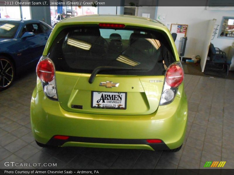Jalapeno (Green) / Green/Green 2013 Chevrolet Spark LT