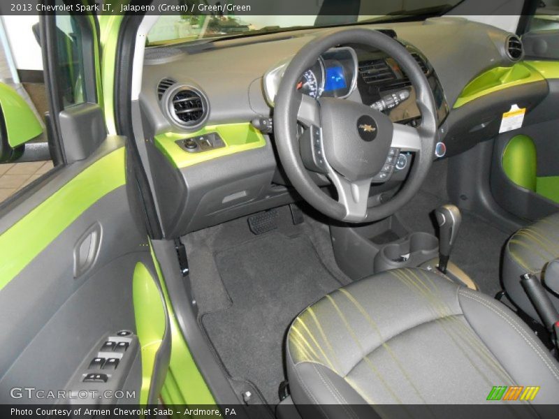 Jalapeno (Green) / Green/Green 2013 Chevrolet Spark LT