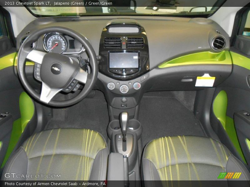Jalapeno (Green) / Green/Green 2013 Chevrolet Spark LT