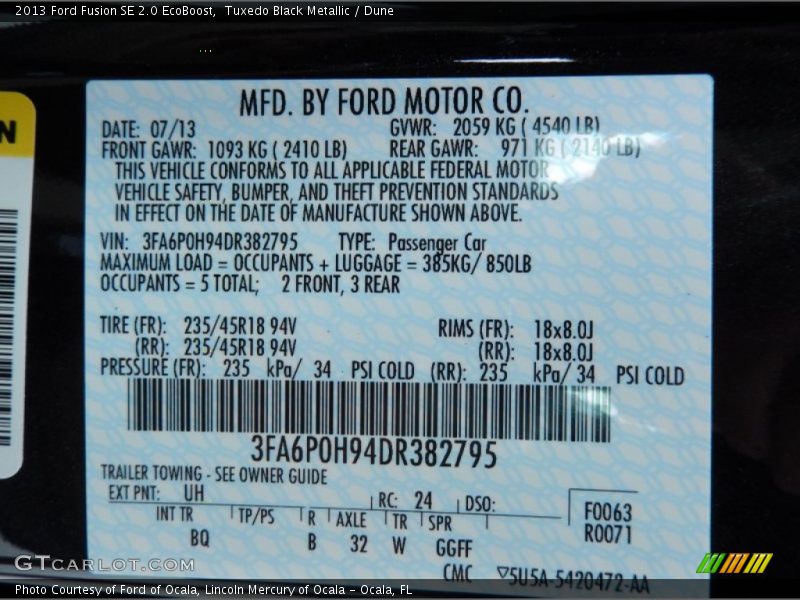 Tuxedo Black Metallic / Dune 2013 Ford Fusion SE 2.0 EcoBoost