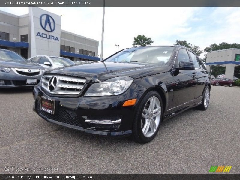 Black / Black 2012 Mercedes-Benz C 250 Sport