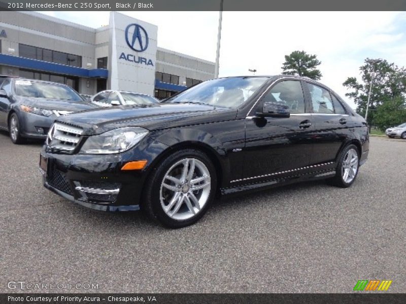 Black / Black 2012 Mercedes-Benz C 250 Sport