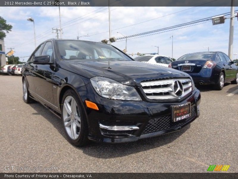 Black / Black 2012 Mercedes-Benz C 250 Sport