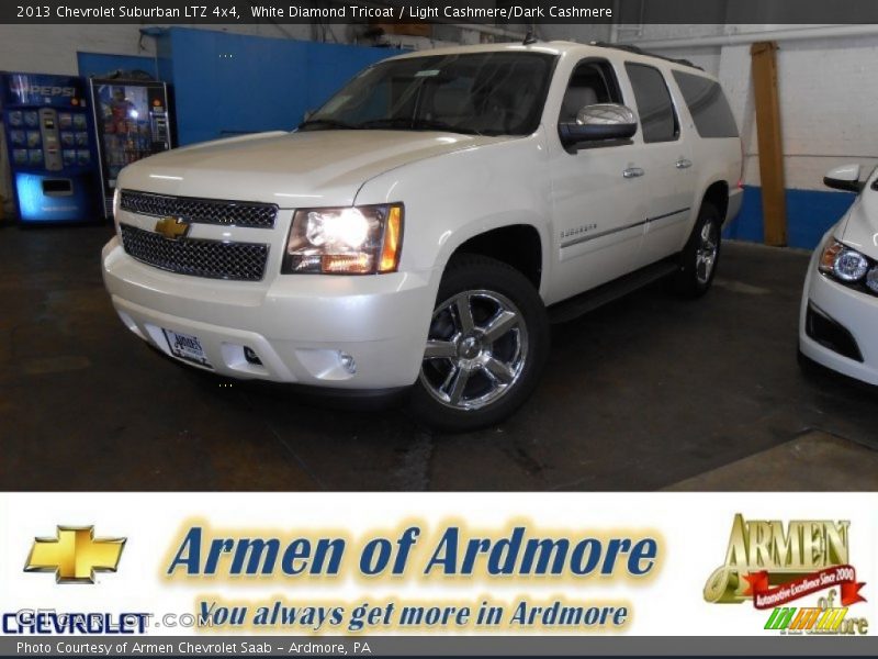 White Diamond Tricoat / Light Cashmere/Dark Cashmere 2013 Chevrolet Suburban LTZ 4x4