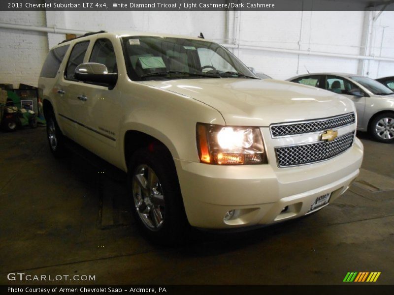 White Diamond Tricoat / Light Cashmere/Dark Cashmere 2013 Chevrolet Suburban LTZ 4x4