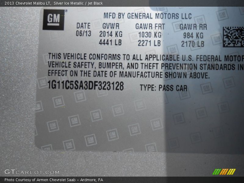 Silver Ice Metallic / Jet Black 2013 Chevrolet Malibu LT