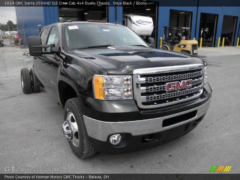 Onyx Black / Ebony 2014 GMC Sierra 3500HD SLE Crew Cab 4x4 Dually Chassis