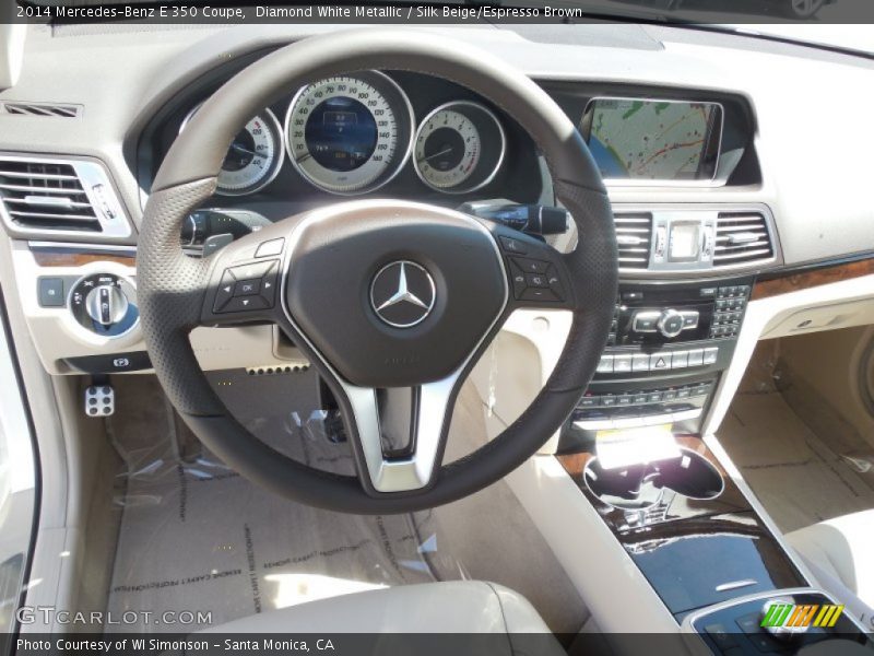 Diamond White Metallic / Silk Beige/Espresso Brown 2014 Mercedes-Benz E 350 Coupe
