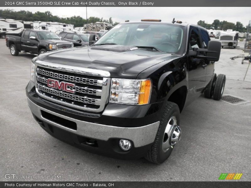 Onyx Black / Ebony 2014 GMC Sierra 3500HD SLE Crew Cab 4x4 Dually Chassis