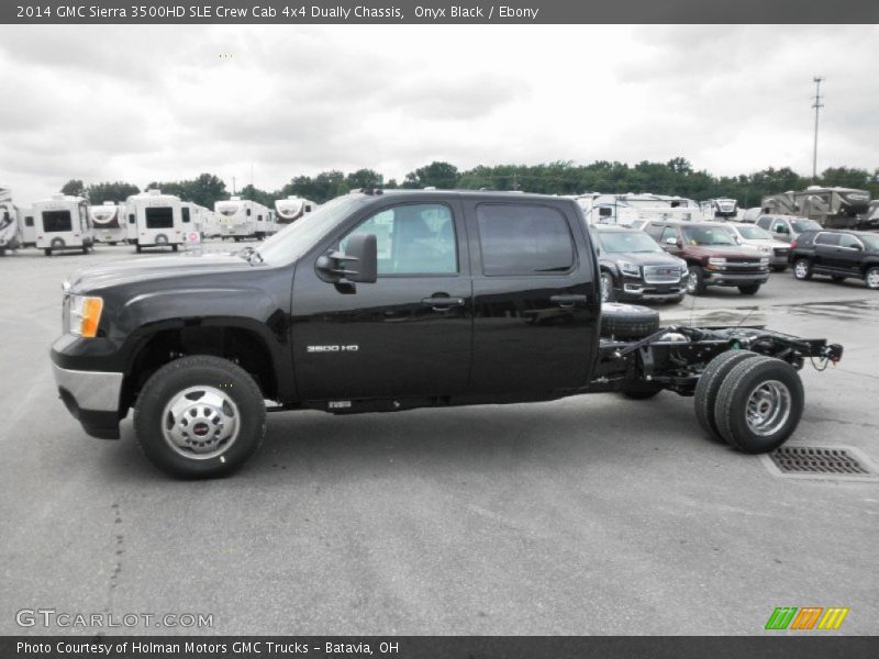  2014 Sierra 3500HD SLE Crew Cab 4x4 Dually Chassis Onyx Black