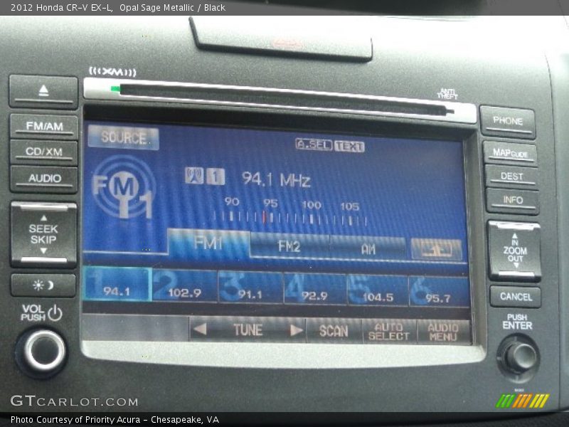 Opal Sage Metallic / Black 2012 Honda CR-V EX-L