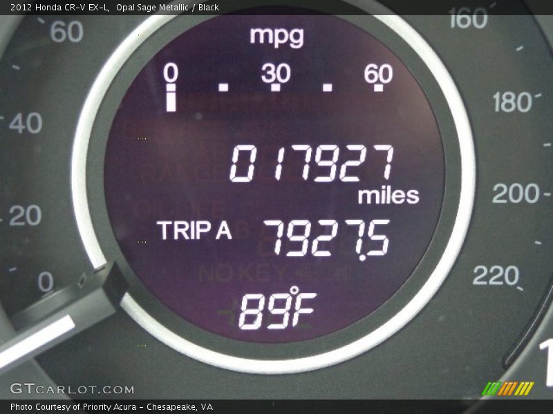 Opal Sage Metallic / Black 2012 Honda CR-V EX-L