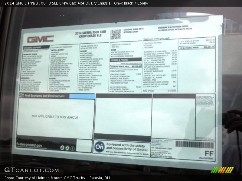 Onyx Black / Ebony 2014 GMC Sierra 3500HD SLE Crew Cab 4x4 Dually Chassis