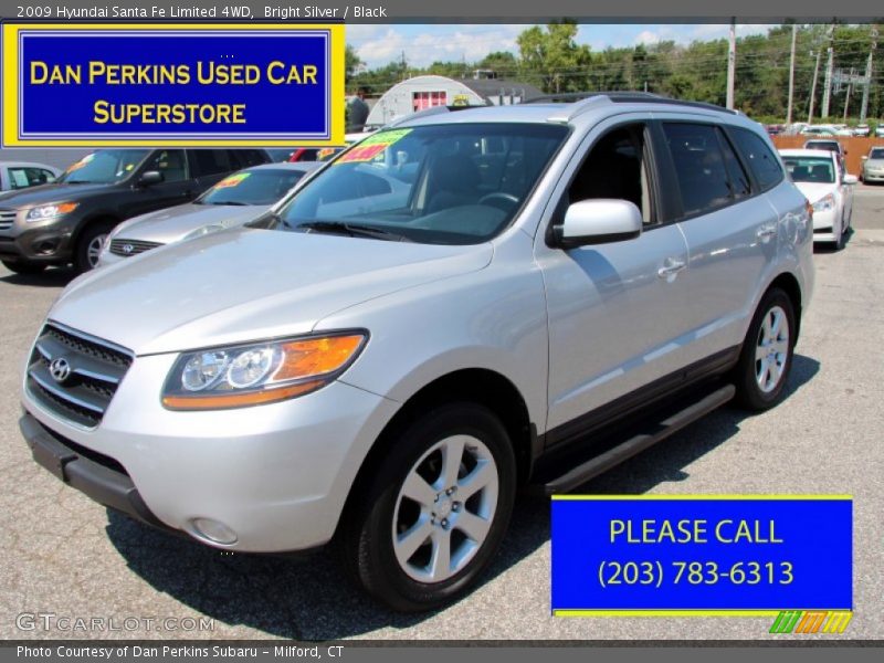 Bright Silver / Black 2009 Hyundai Santa Fe Limited 4WD