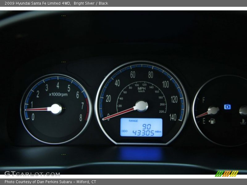 Bright Silver / Black 2009 Hyundai Santa Fe Limited 4WD