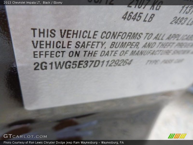 Black / Ebony 2013 Chevrolet Impala LT