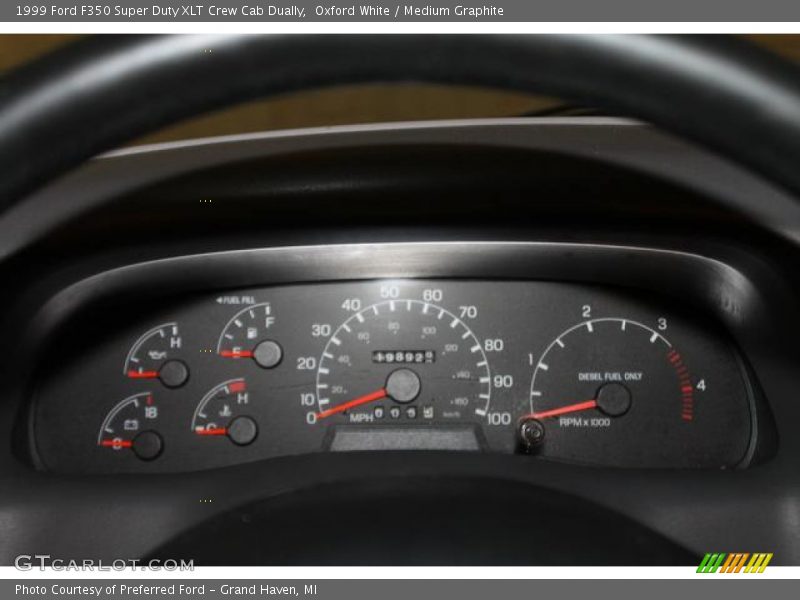 Oxford White / Medium Graphite 1999 Ford F350 Super Duty XLT Crew Cab Dually
