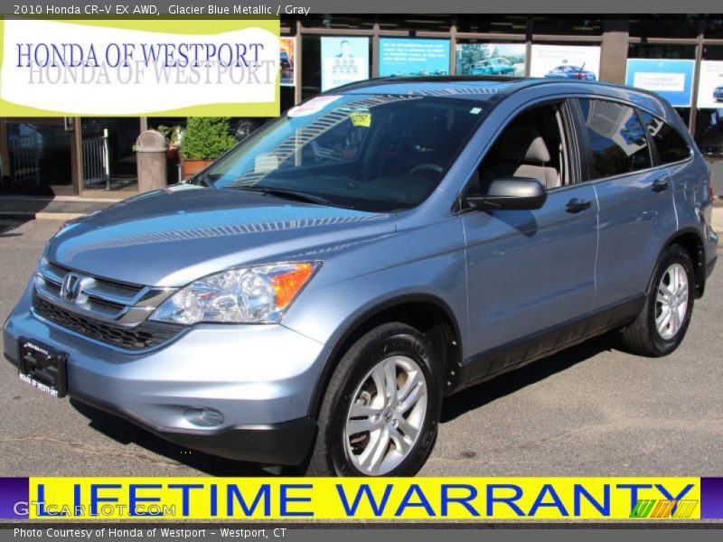 Glacier Blue Metallic / Gray 2010 Honda CR-V EX AWD