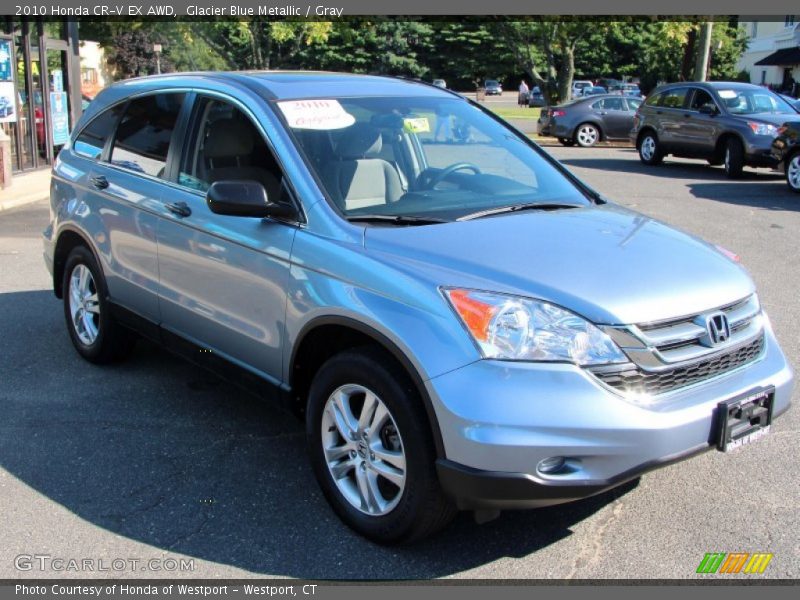 Glacier Blue Metallic / Gray 2010 Honda CR-V EX AWD