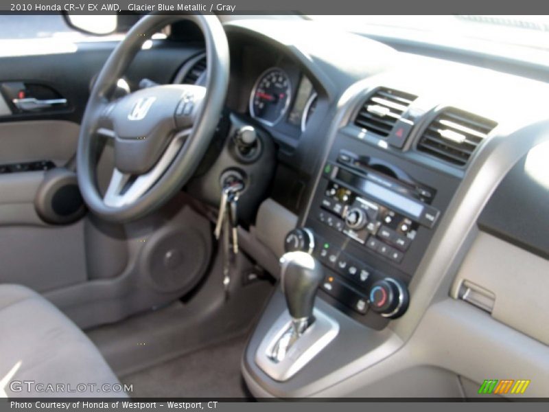 Glacier Blue Metallic / Gray 2010 Honda CR-V EX AWD
