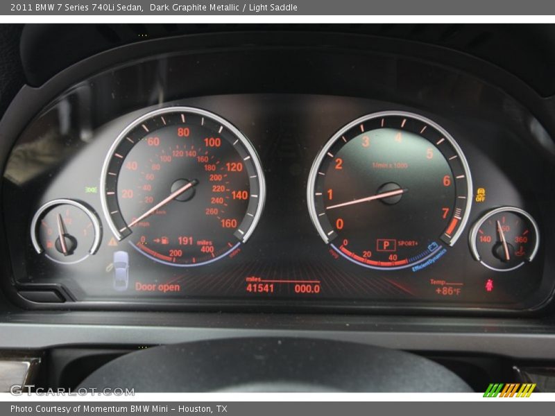 Dark Graphite Metallic / Light Saddle 2011 BMW 7 Series 740Li Sedan