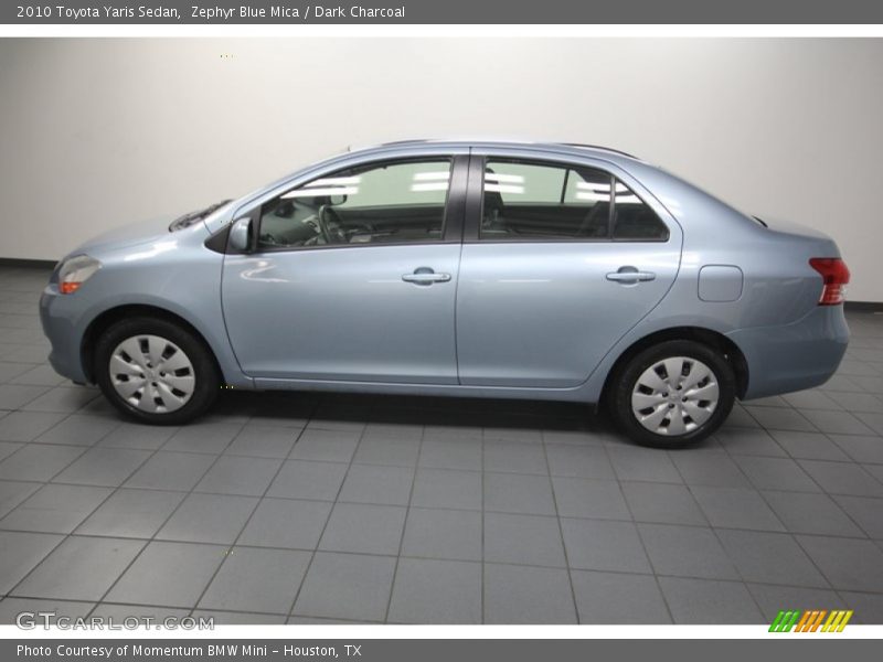 Zephyr Blue Mica / Dark Charcoal 2010 Toyota Yaris Sedan
