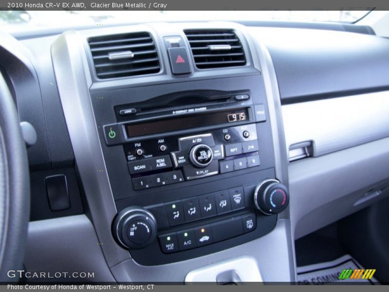 Glacier Blue Metallic / Gray 2010 Honda CR-V EX AWD