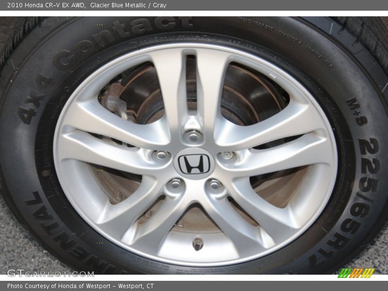 Glacier Blue Metallic / Gray 2010 Honda CR-V EX AWD