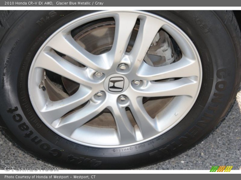 Glacier Blue Metallic / Gray 2010 Honda CR-V EX AWD