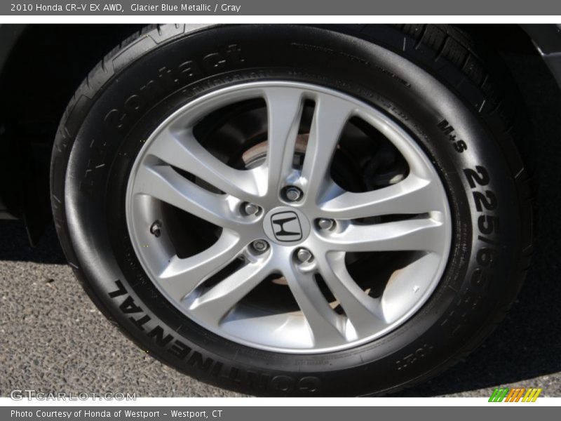 Glacier Blue Metallic / Gray 2010 Honda CR-V EX AWD