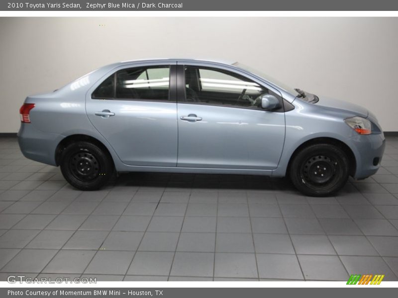 Zephyr Blue Mica / Dark Charcoal 2010 Toyota Yaris Sedan