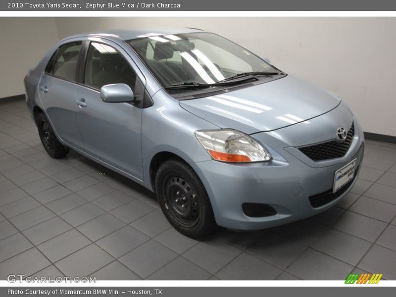 Zephyr Blue Mica / Dark Charcoal 2010 Toyota Yaris Sedan