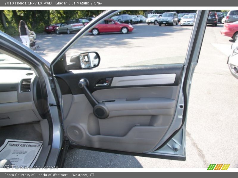 Glacier Blue Metallic / Gray 2010 Honda CR-V EX AWD