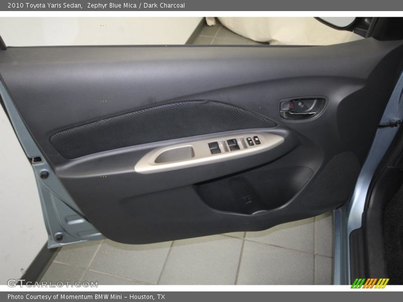 Zephyr Blue Mica / Dark Charcoal 2010 Toyota Yaris Sedan