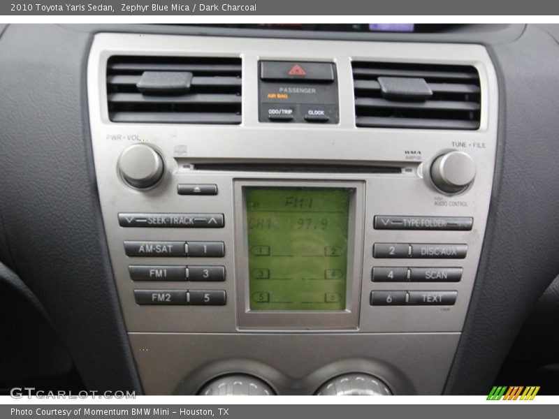 Zephyr Blue Mica / Dark Charcoal 2010 Toyota Yaris Sedan