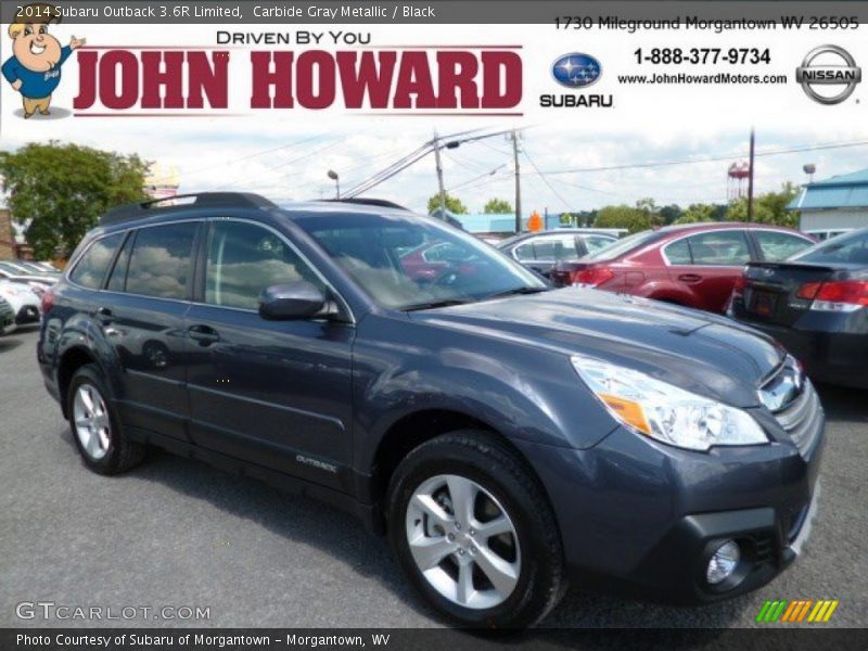 Carbide Gray Metallic / Black 2014 Subaru Outback 3.6R Limited