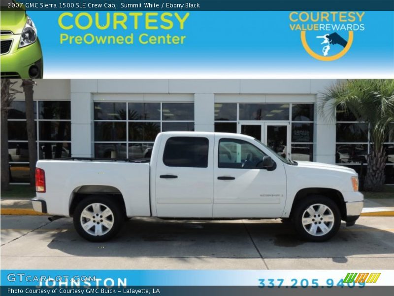 Summit White / Ebony Black 2007 GMC Sierra 1500 SLE Crew Cab