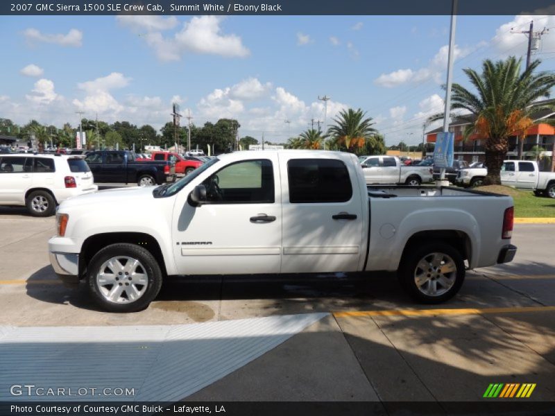 Summit White / Ebony Black 2007 GMC Sierra 1500 SLE Crew Cab