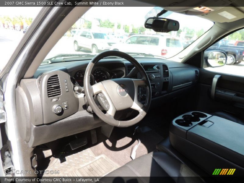 Summit White / Ebony Black 2007 GMC Sierra 1500 SLE Crew Cab