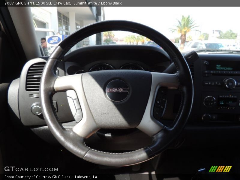 Summit White / Ebony Black 2007 GMC Sierra 1500 SLE Crew Cab