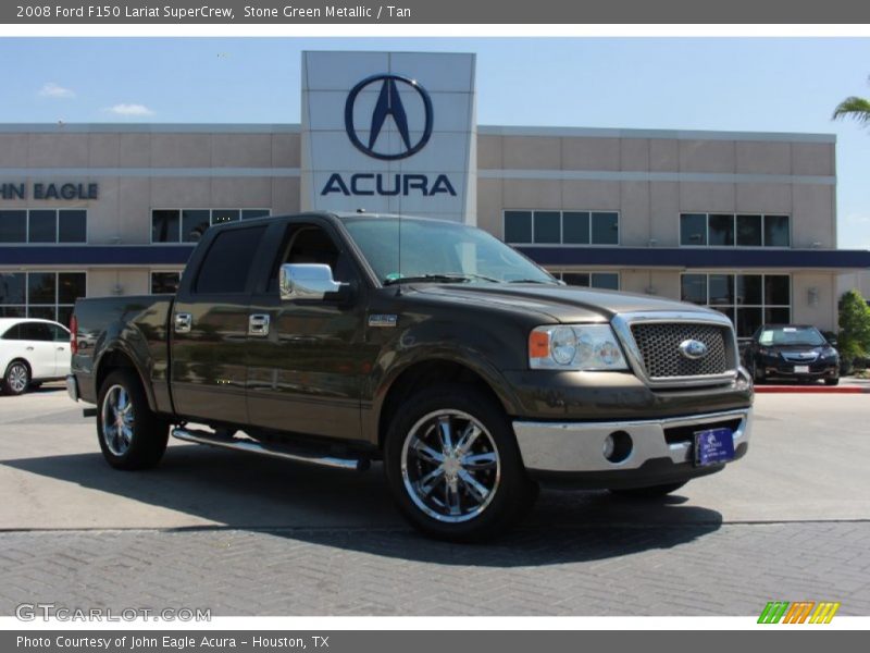 Stone Green Metallic / Tan 2008 Ford F150 Lariat SuperCrew