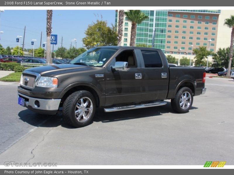 Stone Green Metallic / Tan 2008 Ford F150 Lariat SuperCrew