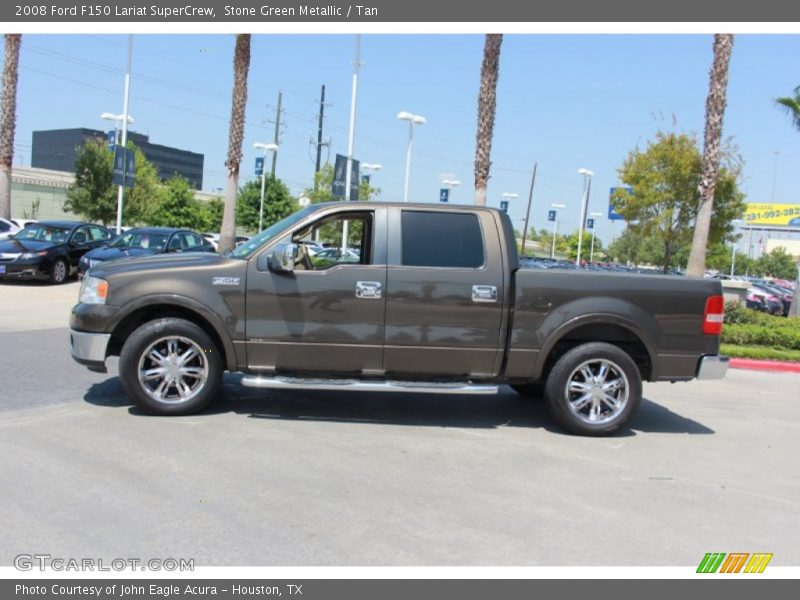 Stone Green Metallic / Tan 2008 Ford F150 Lariat SuperCrew